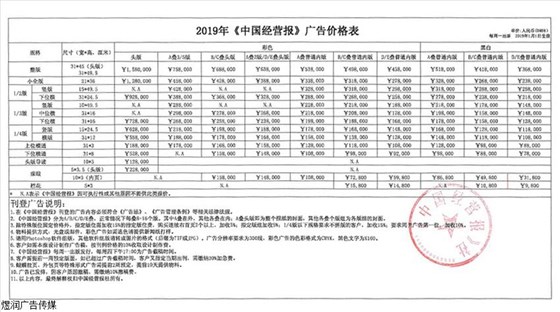 2019年度中国经营报广告电话15821083091