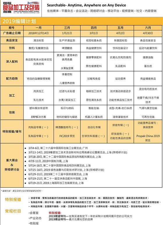 国际食品加工及包装商情期刊广告投放联系电话15821083091