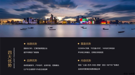 杭州钱江新城灯光秀广告