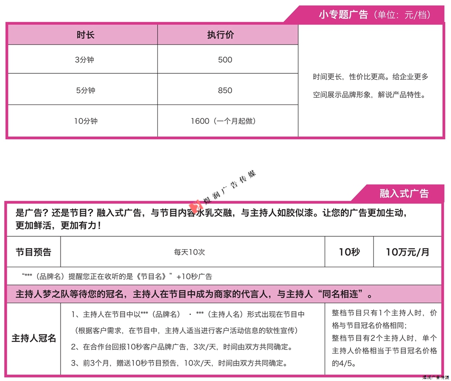 江苏财经广播广告价格