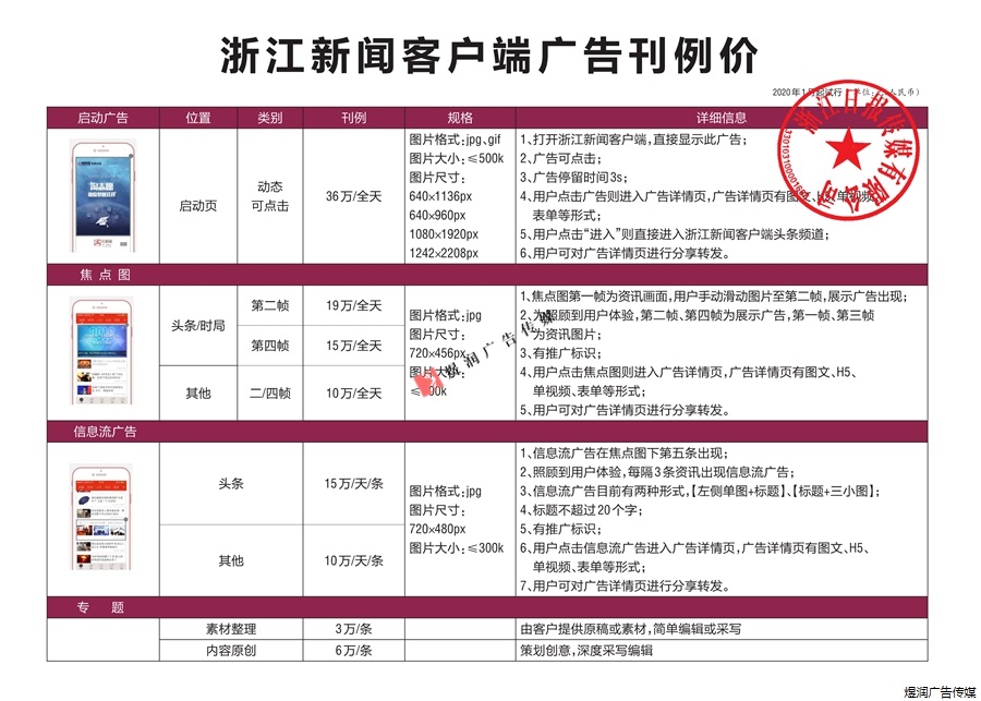 浙江新闻客户端广告价格